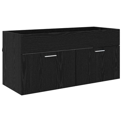 Bathroom Cabinet Black Oak 100 x 38.5 x 46 cm Engineered Wood