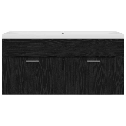 Bathroom Cabinet Black Oak 100 x 38.5 x 46 cm Engineered Wood