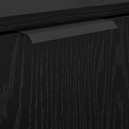 Bathroom Cabinet Set with Shelf 2 pcs Black Oak Engineered Wood