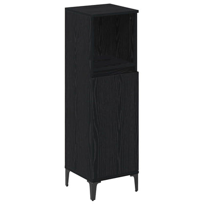 Bathroom Furniture Set 3 pcs Black oak Engineered wood