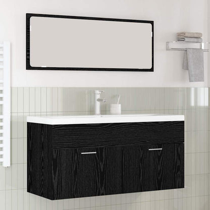 Bathroom Cabinet Black Oak 100 x 38.5 x 46 cm Engineered Wood