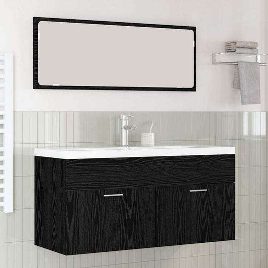 Bathroom Cabinet Black Oak 100 x 38.5 x 46 cm Engineered Wood