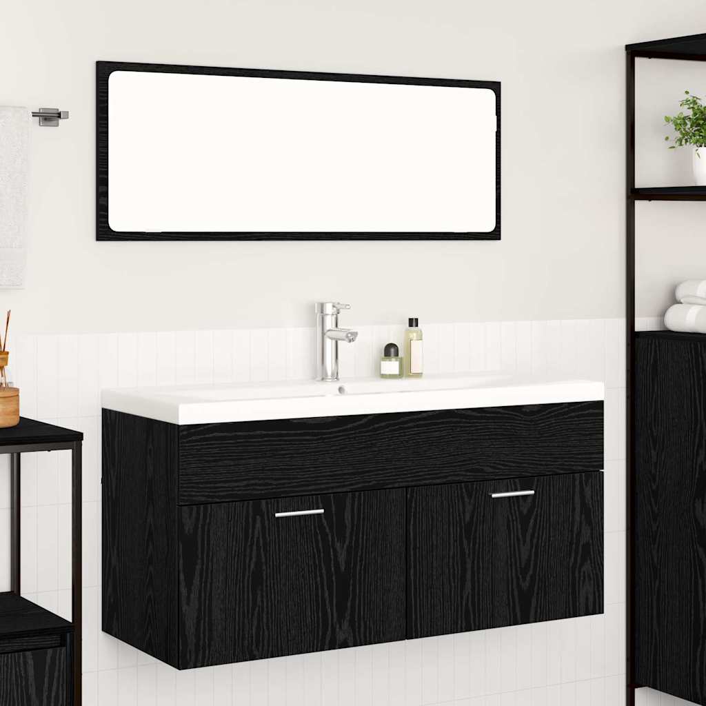 Bathroom Cabinet Black Oak 100 x 38.5 x 46 cm Engineered Wood