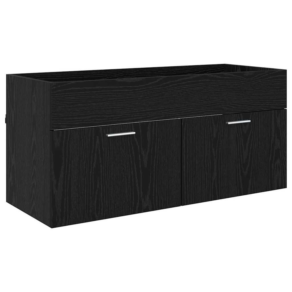 Bathroom Cabinet Black Oak 100 x 38.5 x 46 cm Engineered Wood