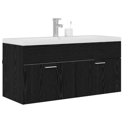 Bathroom Cabinet Black Oak 100 x 38.5 x 46 cm Engineered Wood