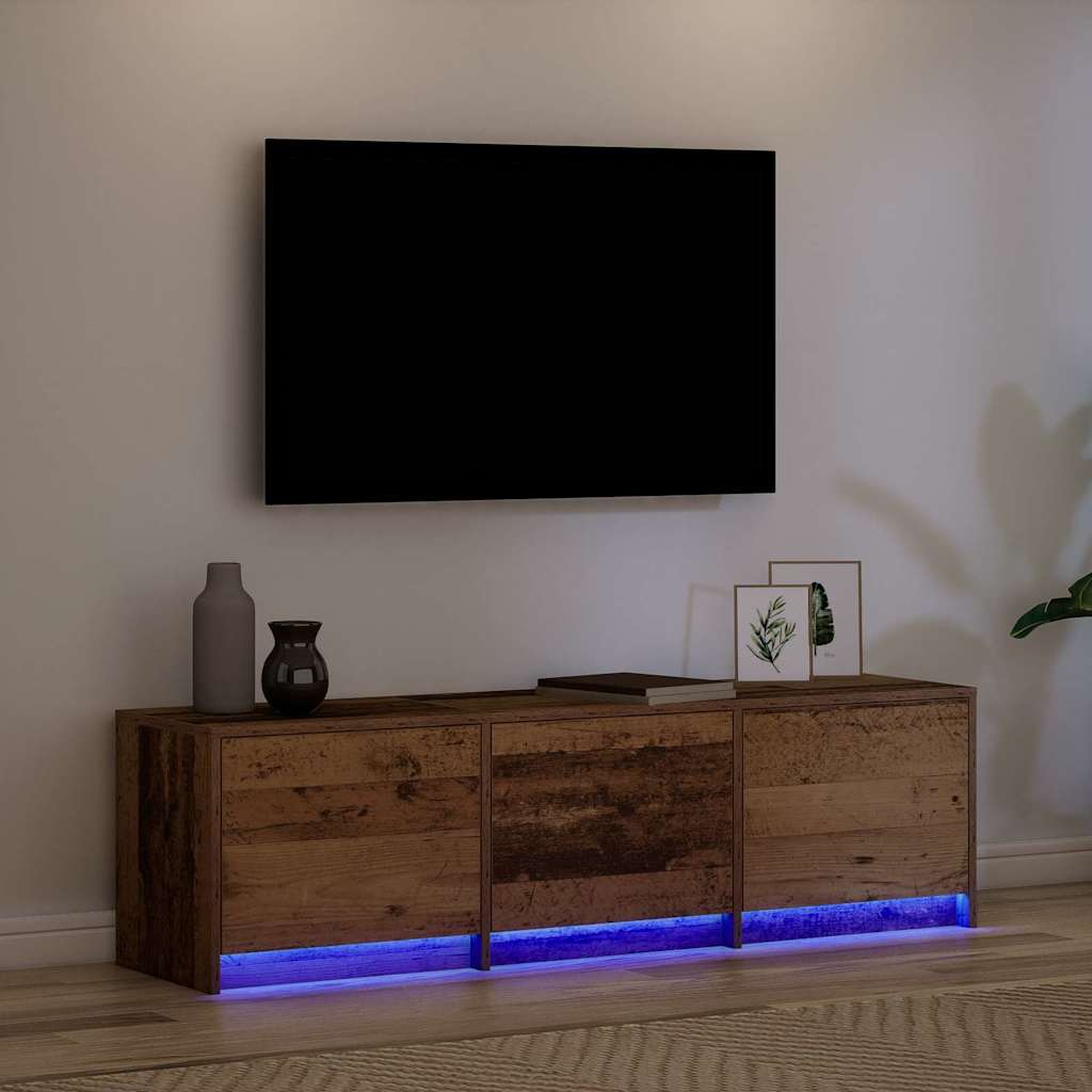 TV Cabinet with LEDs Old Wood 140 x 34 x 40 cm Engineered Wood