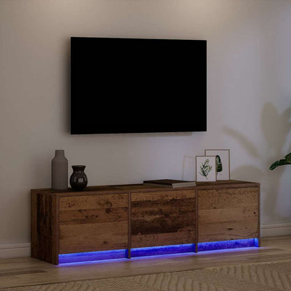 TV Cabinet with LEDs Old Wood 140 x 34 x 40 cm Engineered Wood