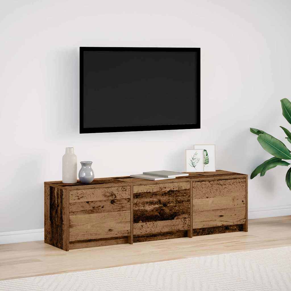 TV Cabinet with LEDs Old Wood 140 x 34 x 40 cm Engineered Wood