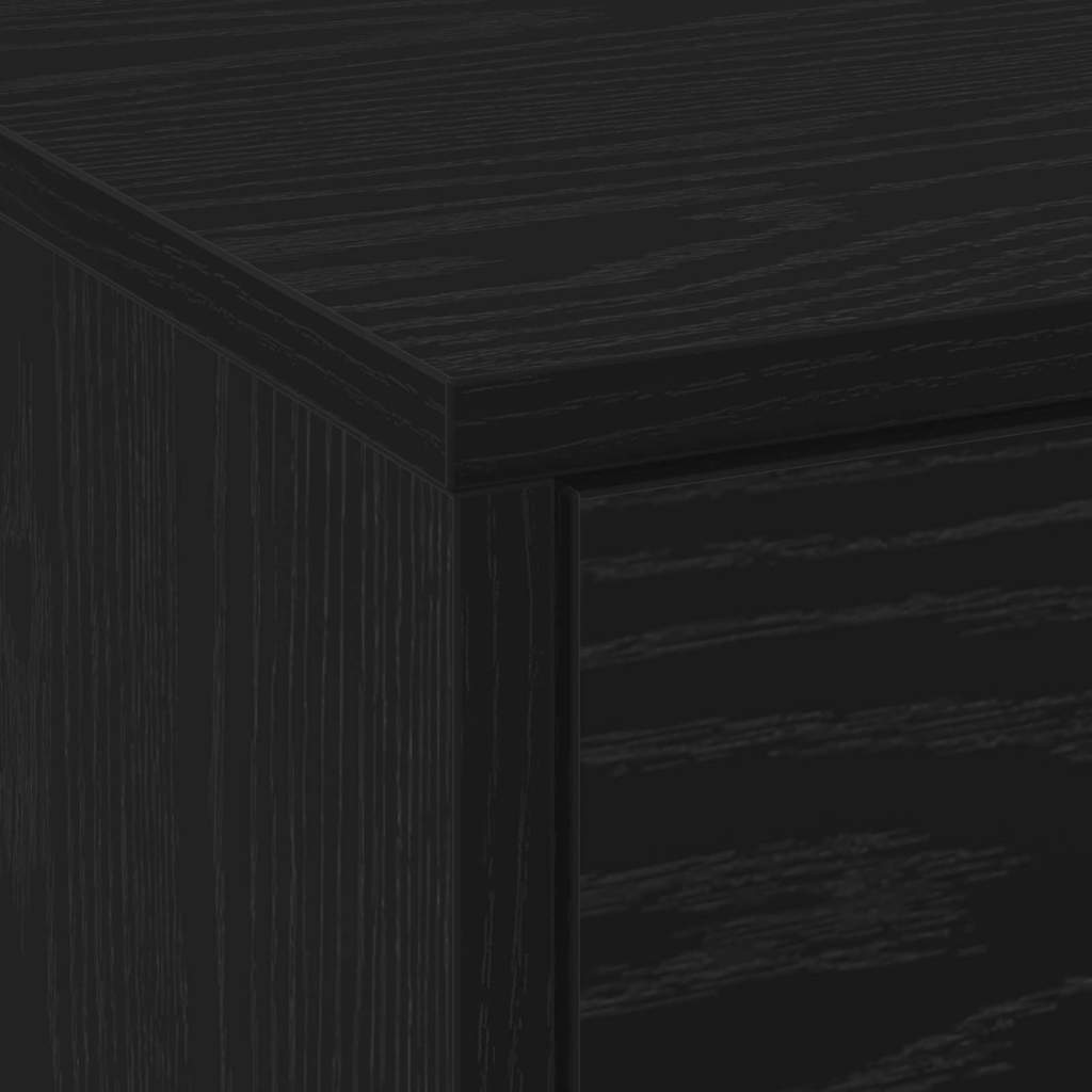 TV Cabinet with LEDs Black Oak 140 x 34 x 40 cm Engineered Wood