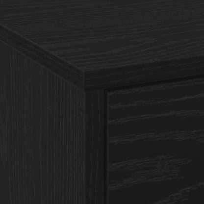 TV Cabinet with LEDs Black Oak 140 x 34 x 40 cm Engineered Wood