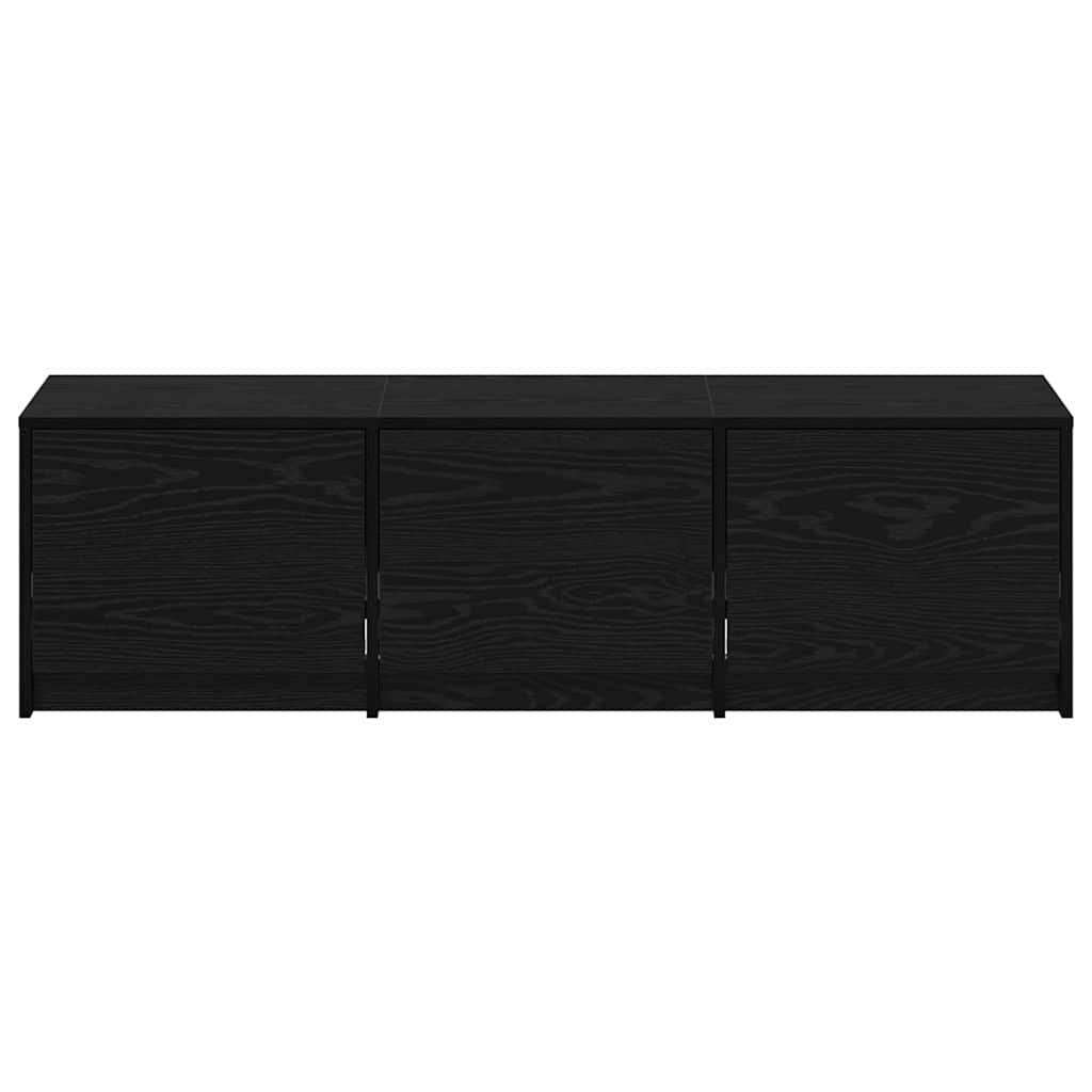 TV Cabinet with LEDs Black Oak 140 x 34 x 40 cm Engineered Wood