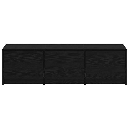 TV Cabinet with LEDs Black Oak 140 x 34 x 40 cm Engineered Wood