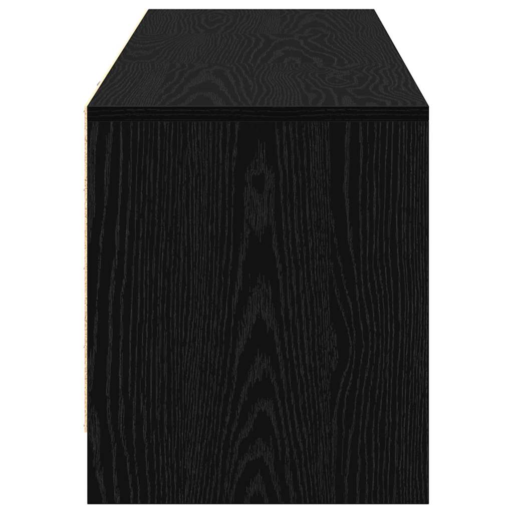TV Cabinet with LEDs Black Oak 140 x 34 x 40 cm Engineered Wood