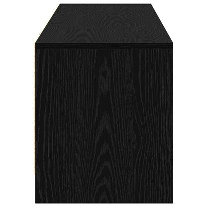 TV Cabinet with LEDs Black Oak 140 x 34 x 40 cm Engineered Wood