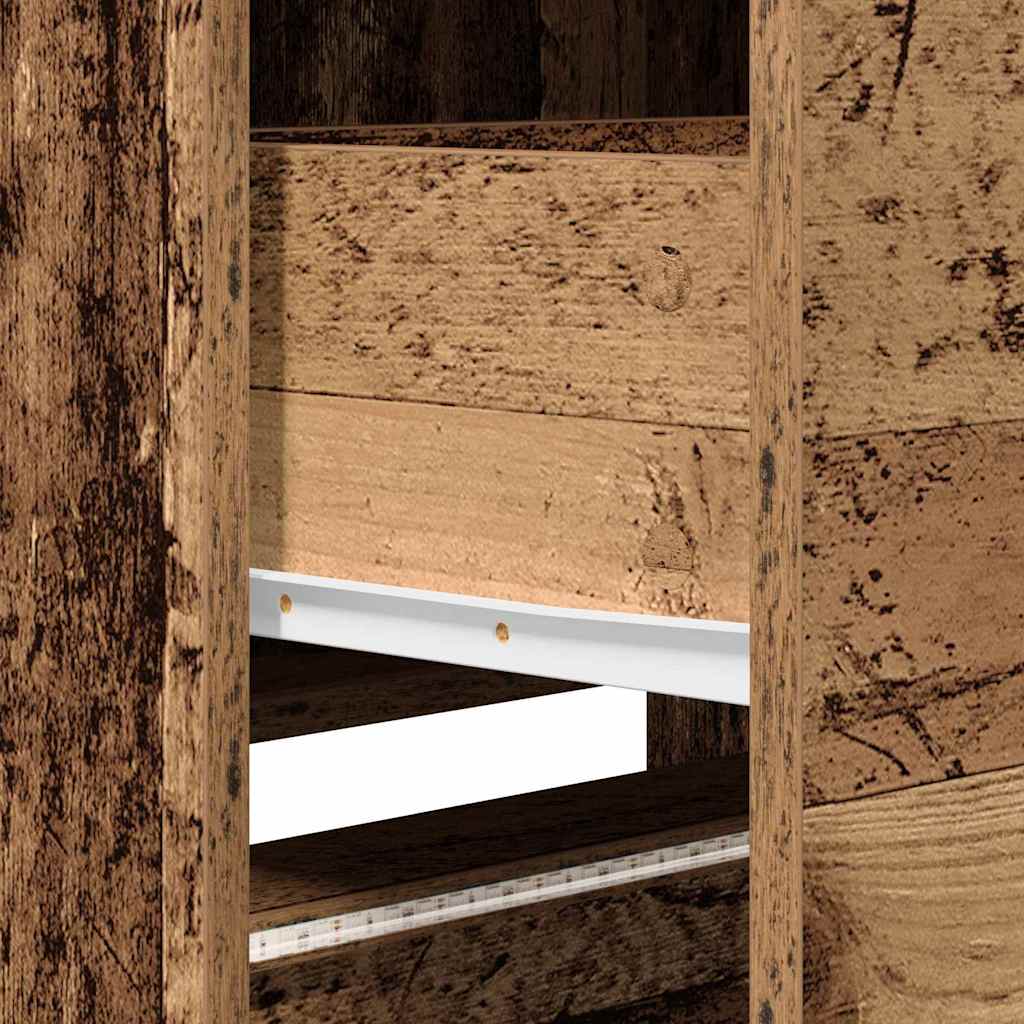 TV Cabinet with LEDs Old Wood 162 x 34 x 40 cm Engineered Wood
