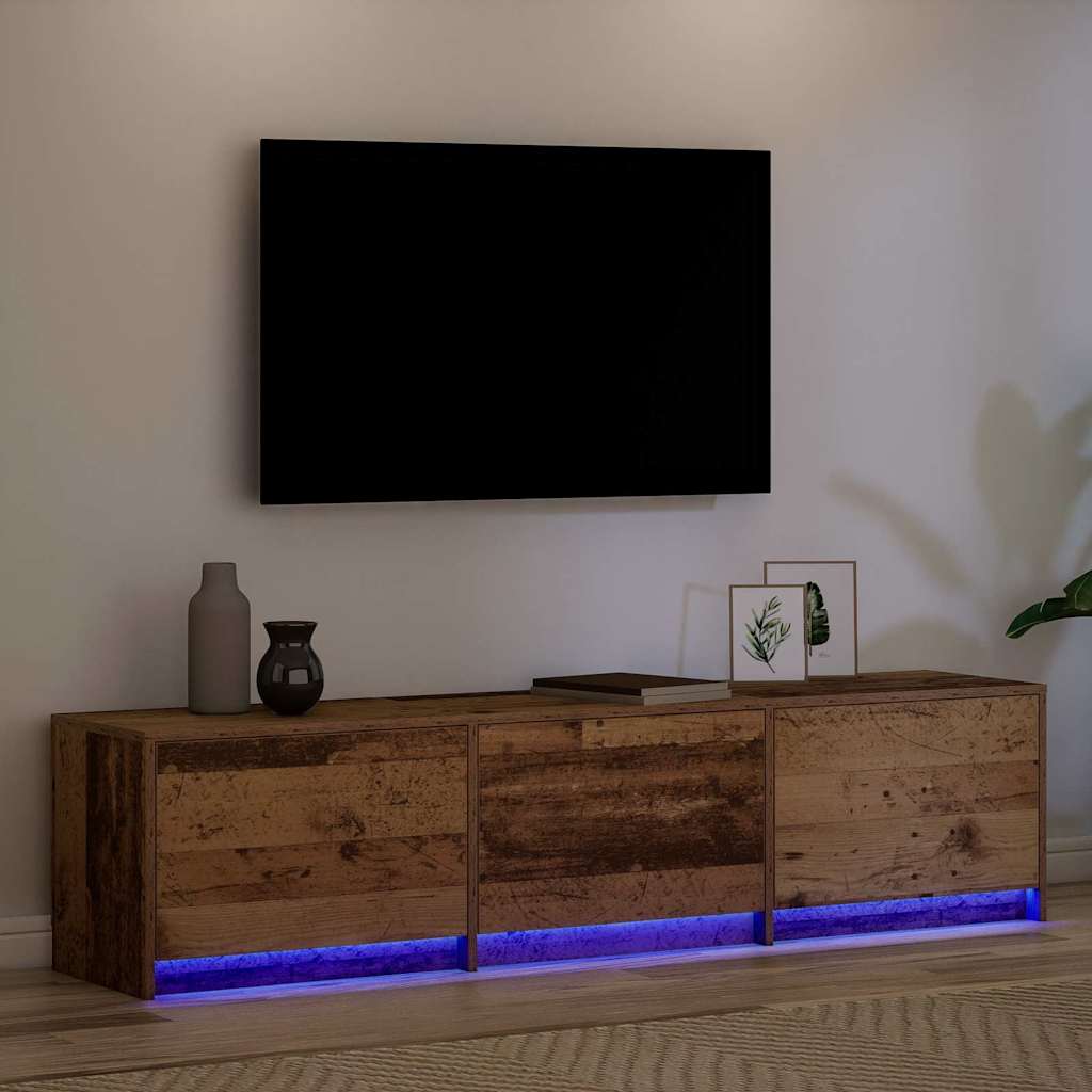 TV Cabinet with LEDs Old Wood 162 x 34 x 40 cm Engineered Wood