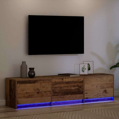TV Cabinet with LEDs Old Wood 162 x 34 x 40 cm Engineered Wood