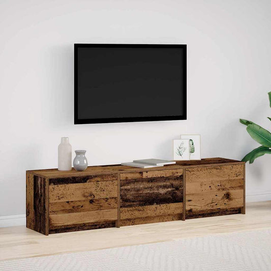 TV Cabinet with LEDs Old Wood 162 x 34 x 40 cm Engineered Wood