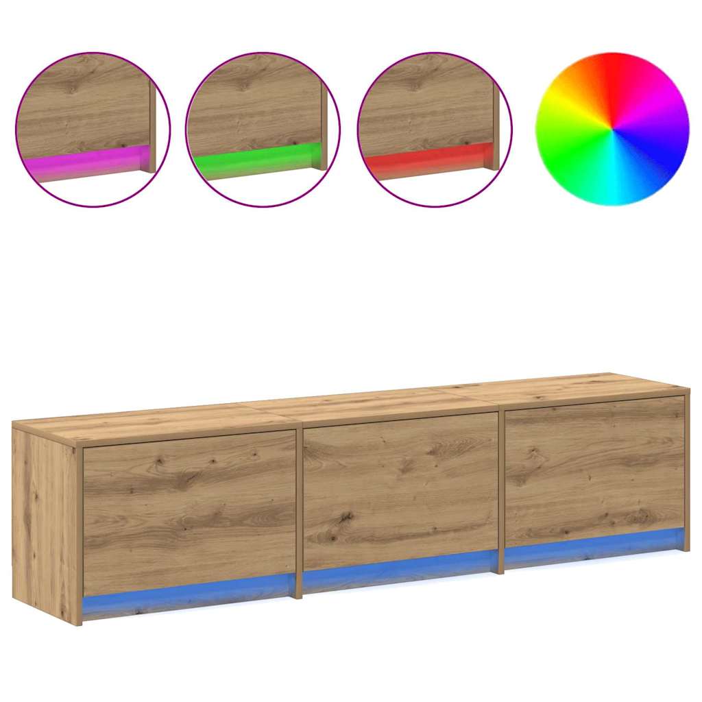 TV Cabinet with LEDs with Drawer Artisian Oak 162 x 34 x 40 cm