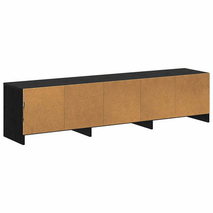 TV Cabinet with LEDs Black Oak 162 x 34 x 40 cm Engineered Wood