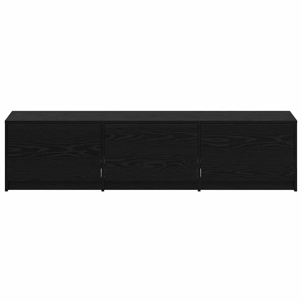 TV Cabinet with LEDs Black Oak 162 x 34 x 40 cm Engineered Wood