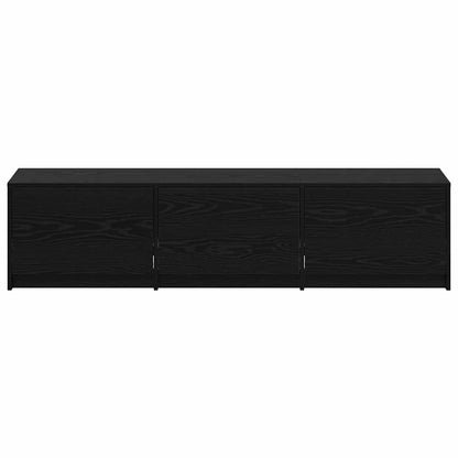 TV Cabinet with LEDs Black Oak 162 x 34 x 40 cm Engineered Wood