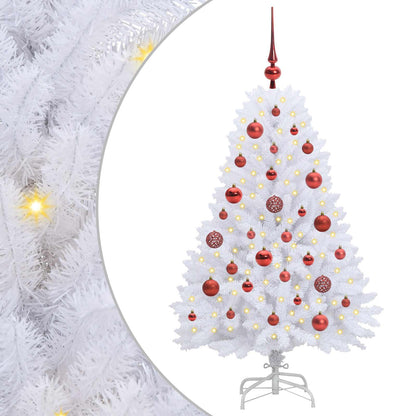 Artificial Hinged Christmas Tree White 120 cm PVC and Steel