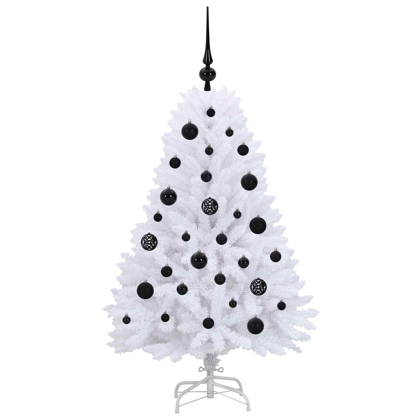 Artificial Hinged Christmas Tree White 120 cm PVC and Steel