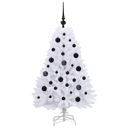 Artificial Hinged Christmas Tree White 120 cm PVC and Steel