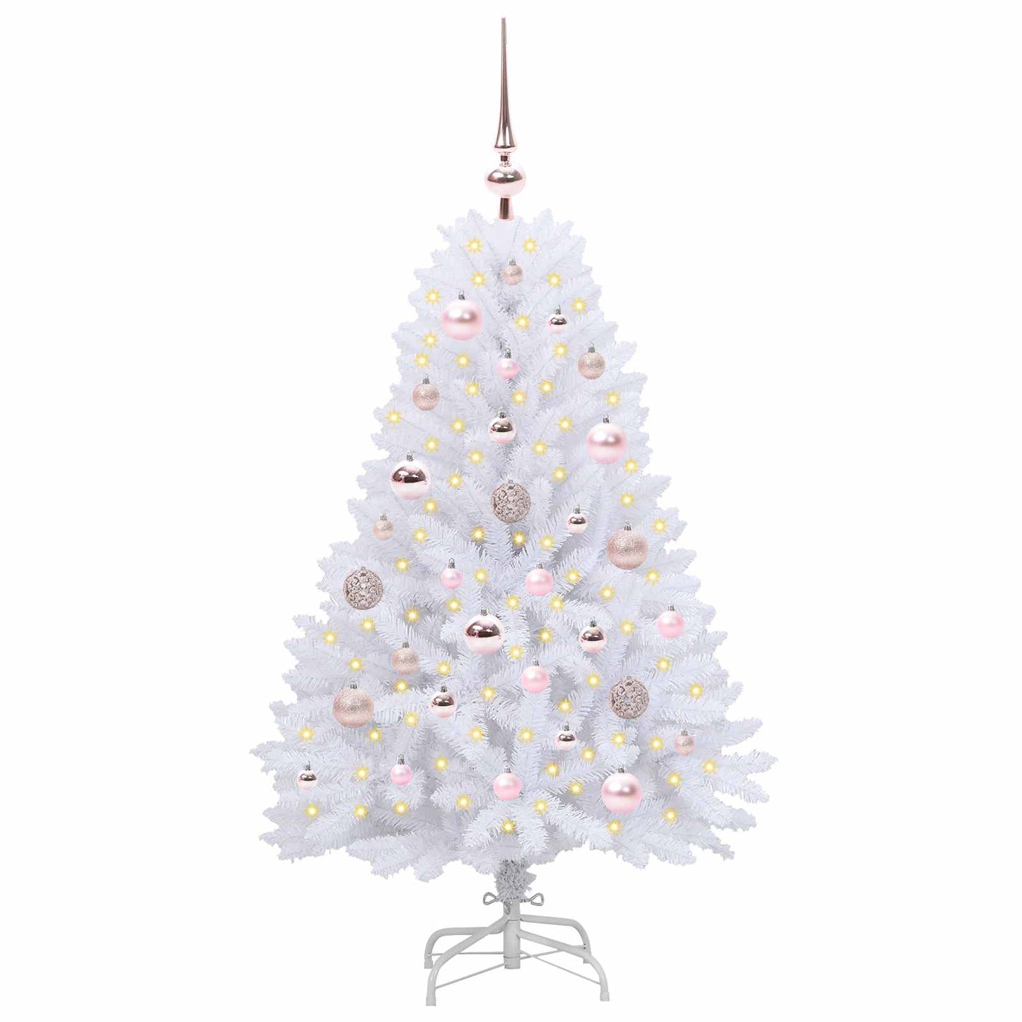 Artificial Hinged Christmas Tree White 120 cm PVC and Steel