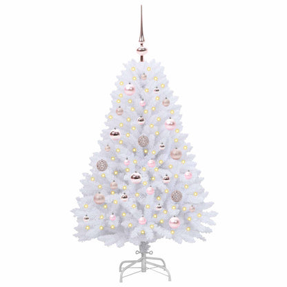 Artificial Hinged Christmas Tree White 120 cm PVC and Steel