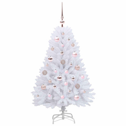Artificial Hinged Christmas Tree White 120 cm PVC and Steel