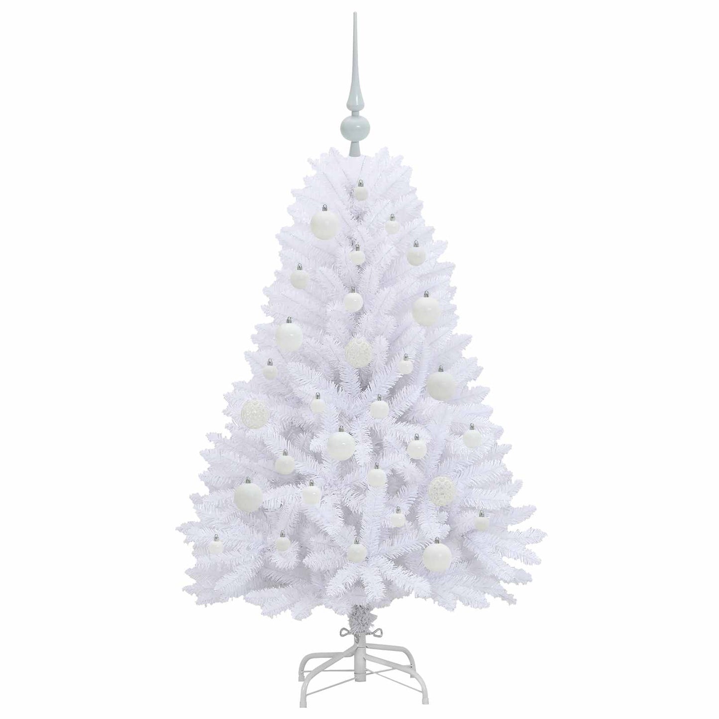 Artificial Hinged Christmas Tree White 120 cm PVC and Steel