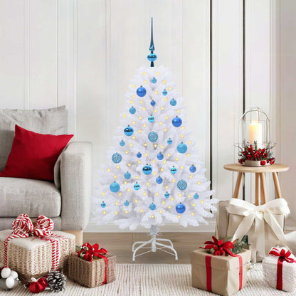 Artificial Hinged Christmas Tree White 120 cm PVC and Steel