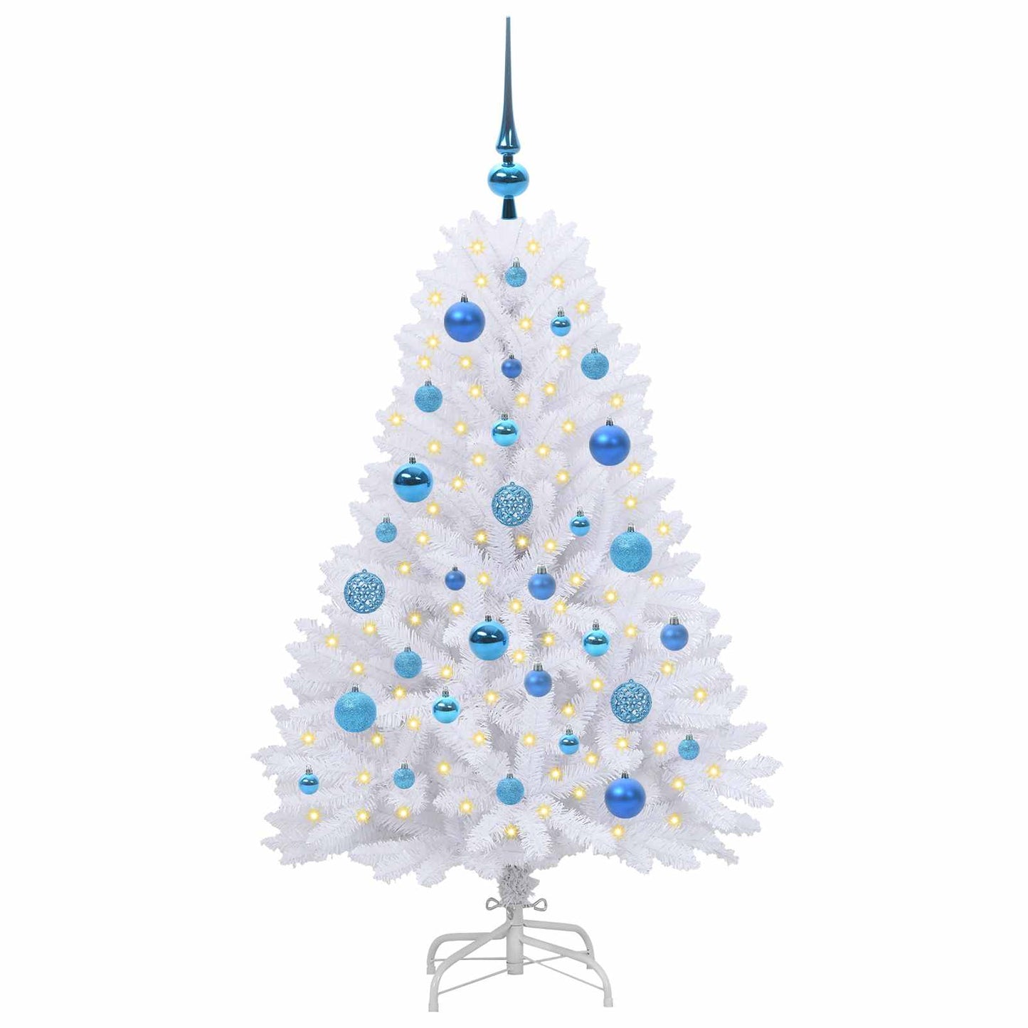Artificial Hinged Christmas Tree White 120 cm PVC and Steel