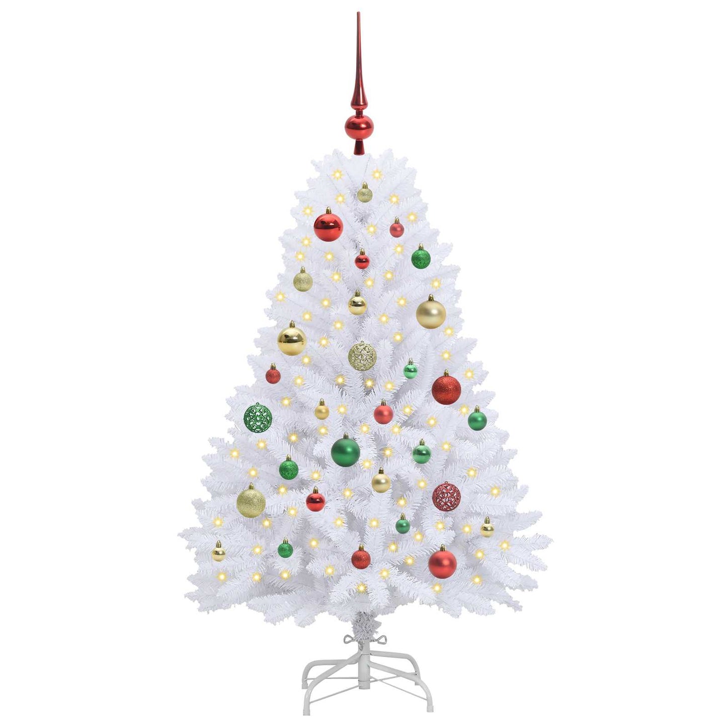 Artificial Hinged Christmas Tree White 120 cm PVC and Steel