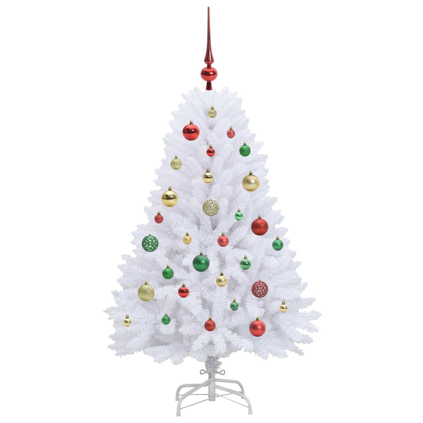 Artificial Hinged Christmas Tree White 120 cm PVC and Steel