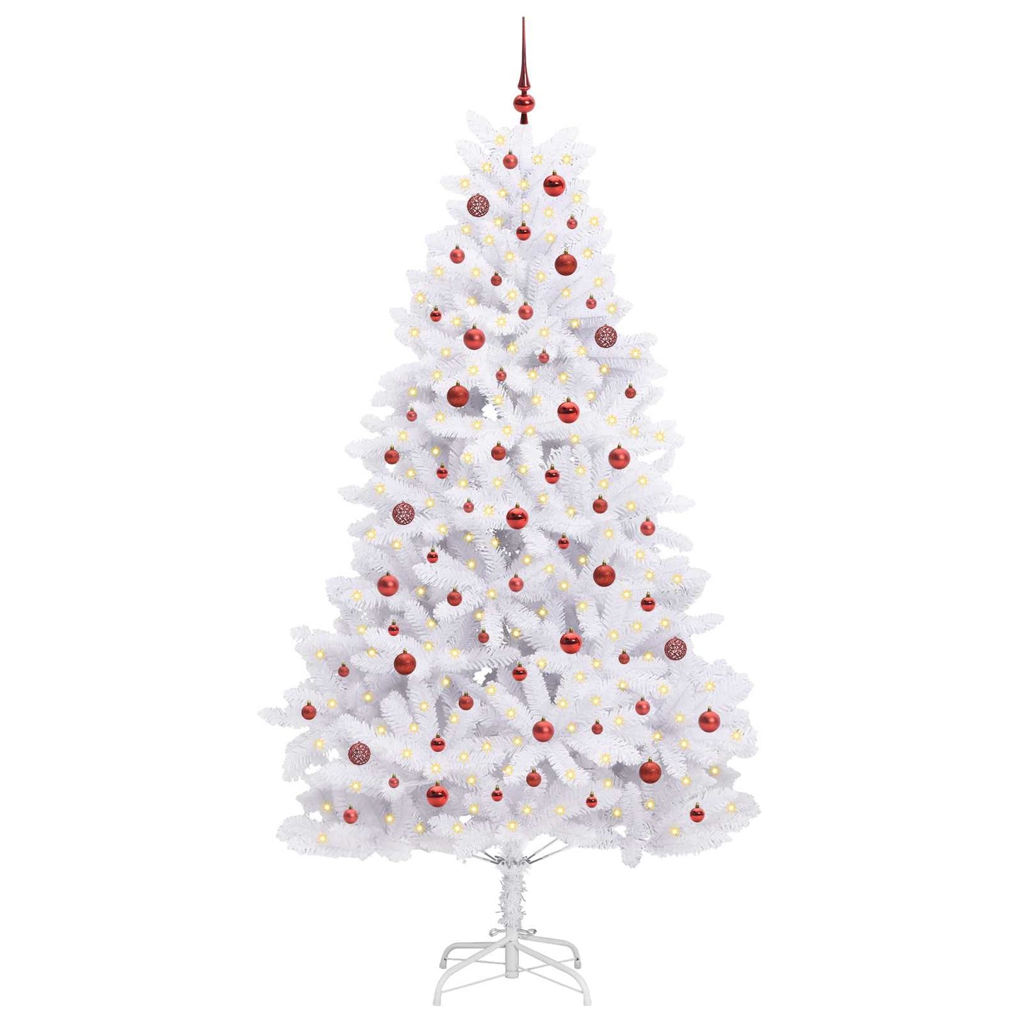 Artificial Hinged Christmas Tree White 240 cm PVC and Steel