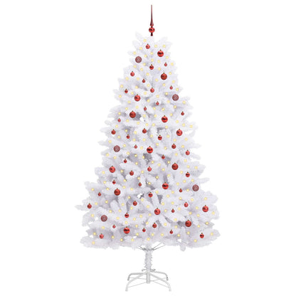 Artificial Hinged Christmas Tree White 240 cm PVC and Steel