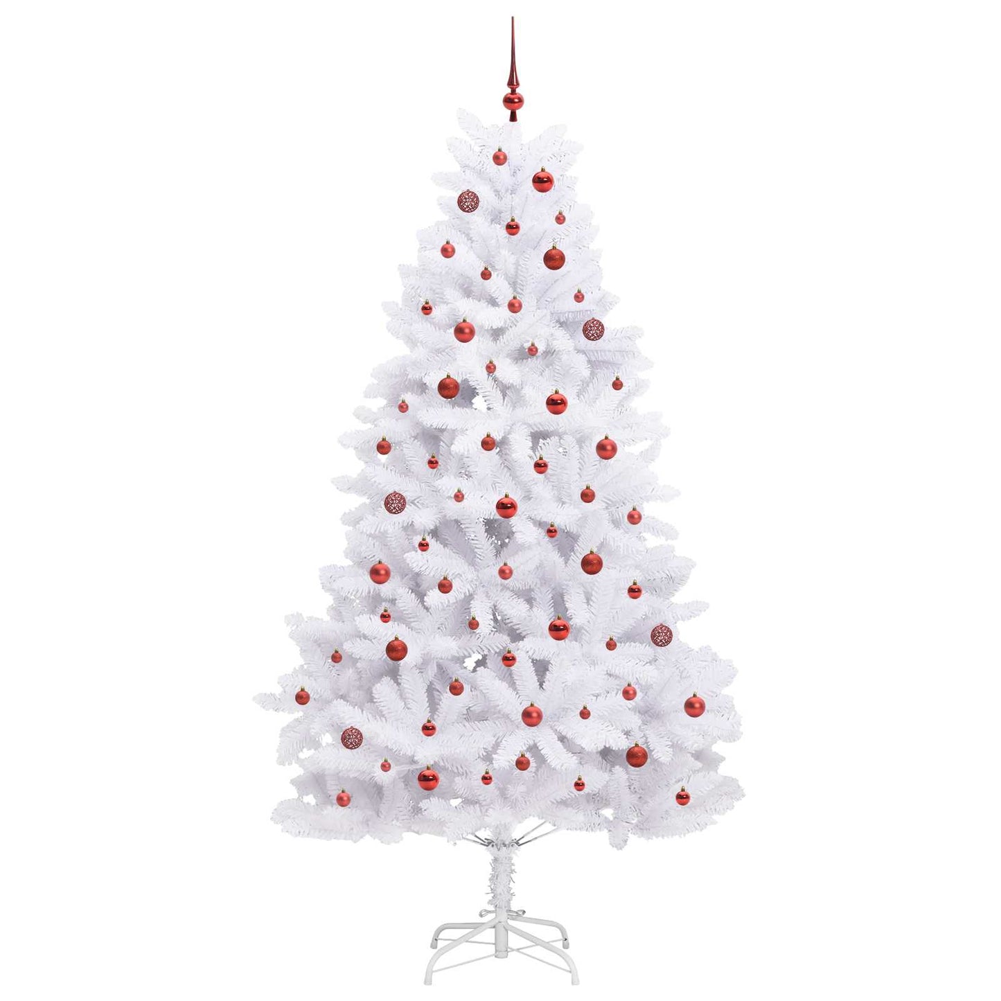 Artificial Hinged Christmas Tree White 240 cm PVC and Steel