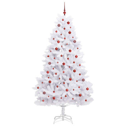 Artificial Hinged Christmas Tree White 240 cm PVC and Steel