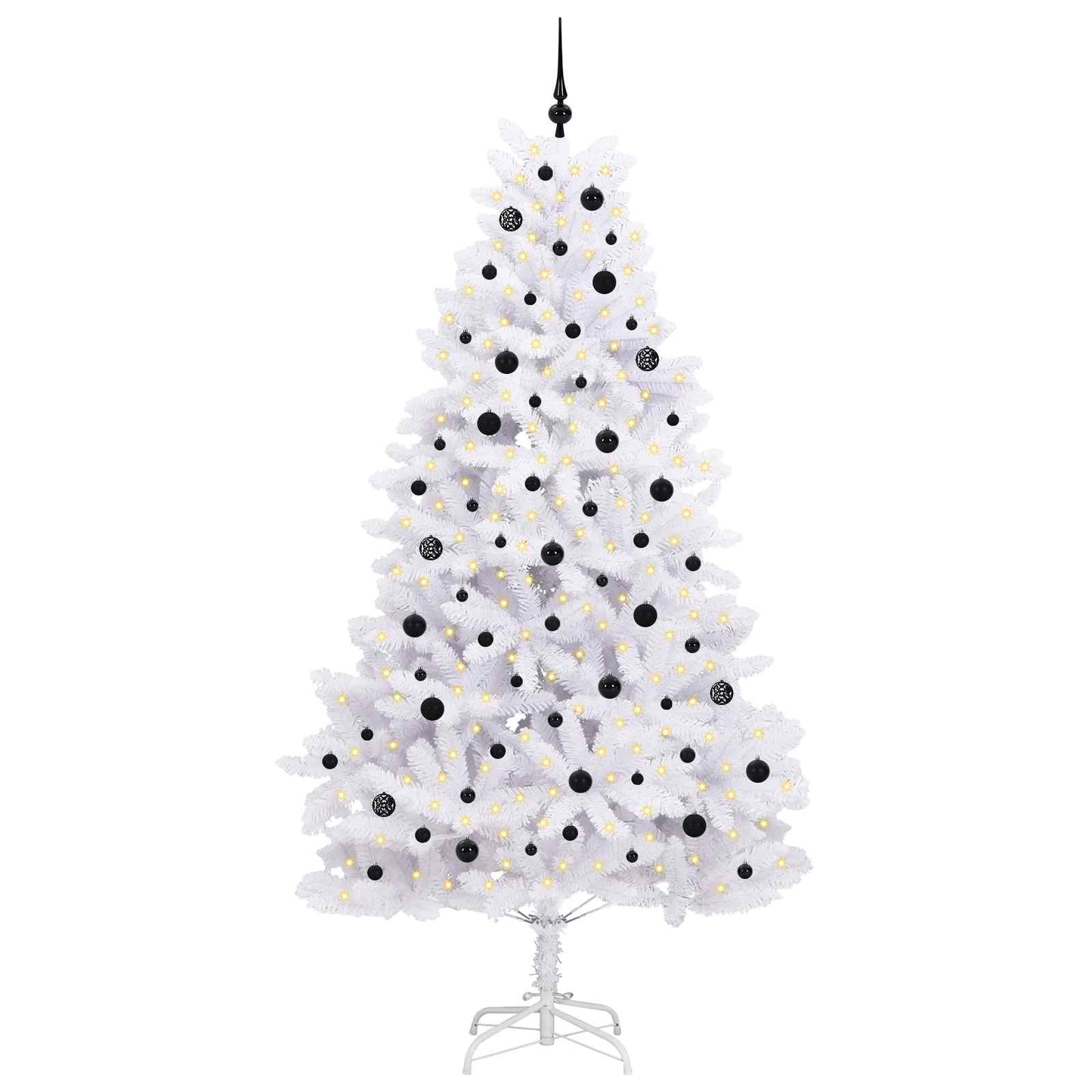 Artificial Hinged Christmas Tree White 240 cm PVC and Steel