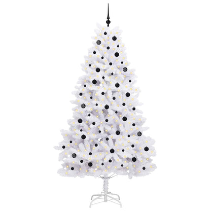 Artificial Hinged Christmas Tree White 240 cm PVC and Steel
