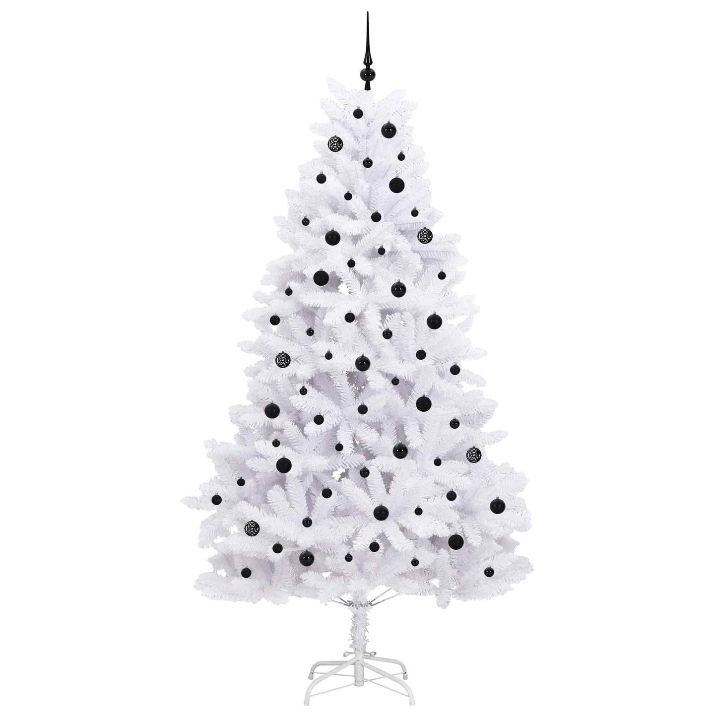 Artificial Hinged Christmas Tree White 240 cm PVC and Steel