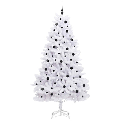 Artificial Hinged Christmas Tree White 240 cm PVC and Steel