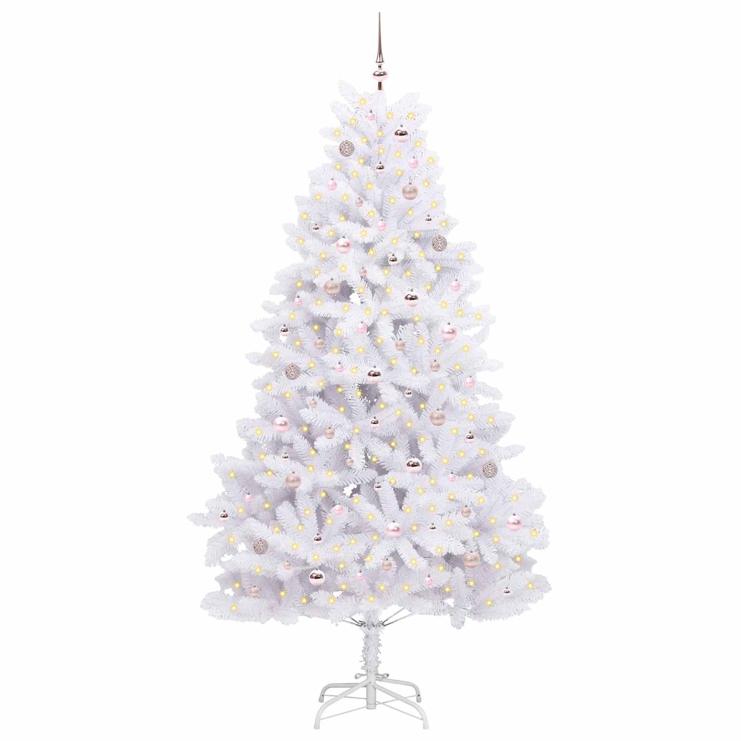Artificial Hinged Christmas Tree White 240 cm PVC and Steel