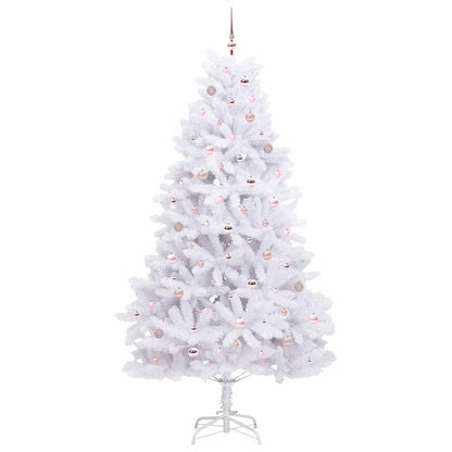 Artificial Hinged Christmas Tree White 240 cm PVC and Steel