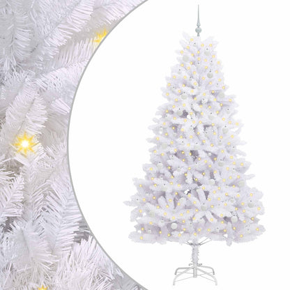 Artificial Hinged Christmas Tree White 240 cm PVC and Steel