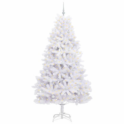 Artificial Hinged Christmas Tree White 240 cm PVC and Steel