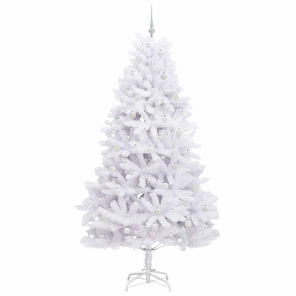 Artificial Hinged Christmas Tree White 240 cm PVC and Steel